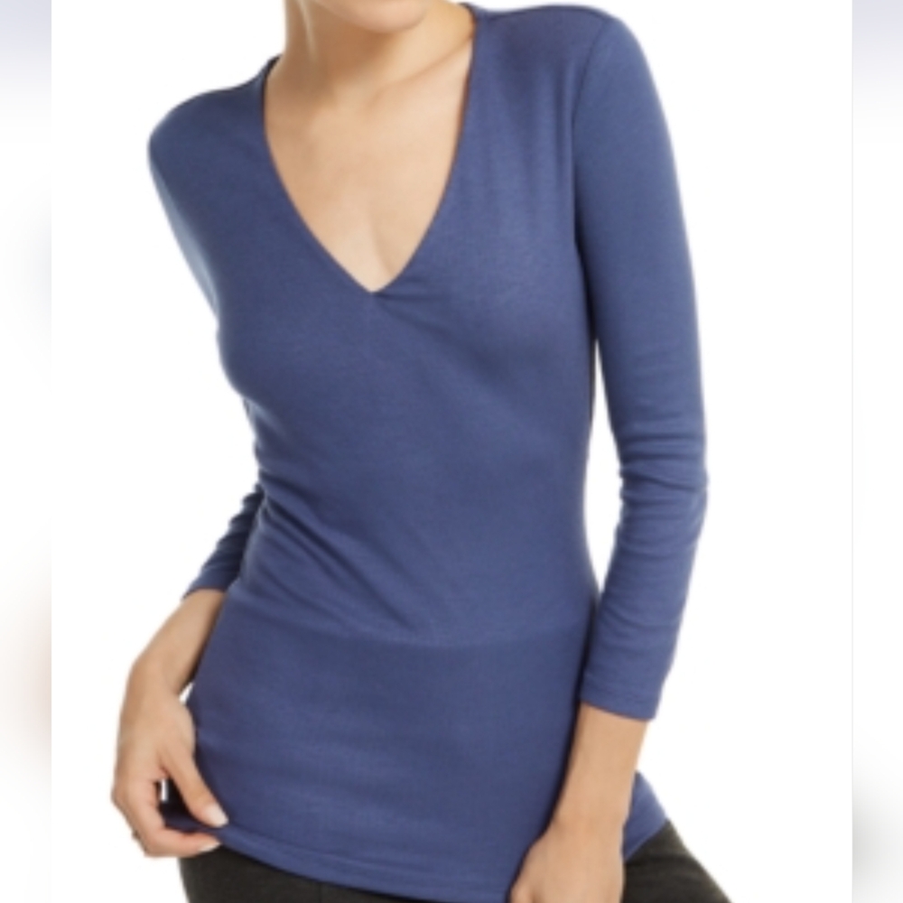NWT INC V-NECK RIBBED PULLOVER TOP
